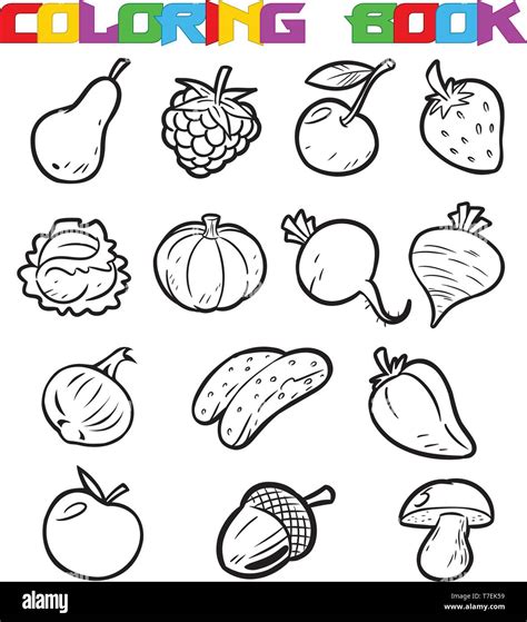 Fruits And Vegetables Coloring Pages - Jenny Printable