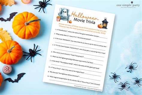 Free Printable Halloween Movie Trivia