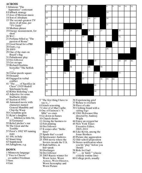 Printable Large Print Crossword Puzzles - Printable JD
