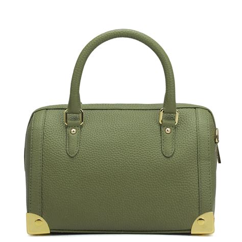 Small Wax Leather Satchel Bag - Fern – Da Milano