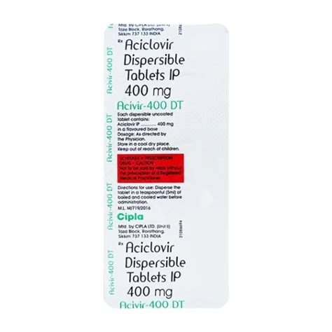 Acivir 400 DT Tablet – Jindal Medical Store