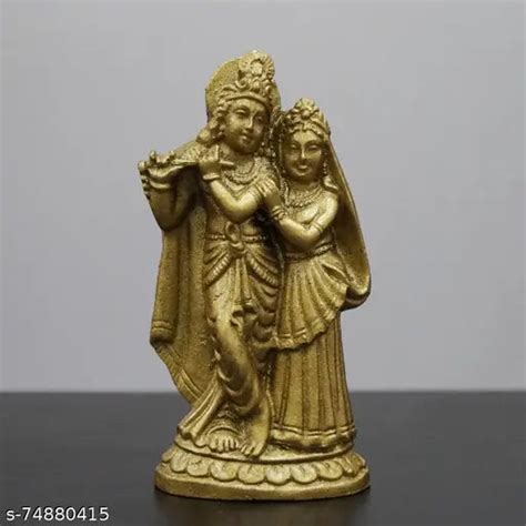 JRG Radha Krishna Gold Antique Finish Idol Statue (45 cms x 25 cms x 9 cms)
