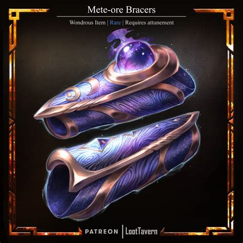 Mete-ore Bracers - A D&D 5e Magic Item from Loot Tavern | Dungeons and ...