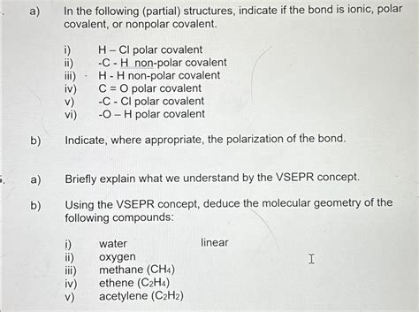 Solved a) In the following (partial) structures, indicate if | Chegg.com