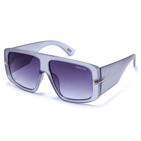 Helios | Gradient Grey Oversized Full Rim Square Sunglasses for Men