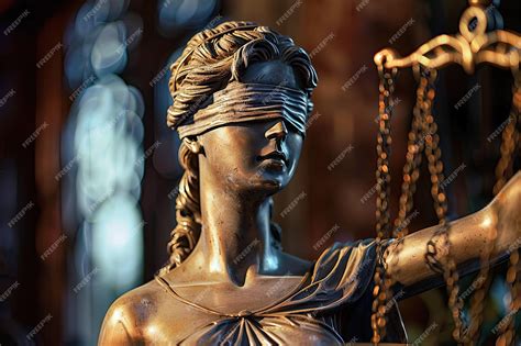 Statue of Woman with Blindfold Holding Scales Justice Symbolism | Premium AI-generated image