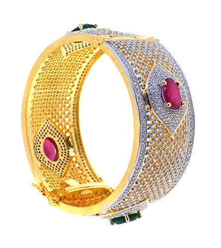 Buy Aabhushan Jewels Gold Plated American Diamond Bangles for Women ...