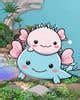 Entry #45 by MistrMike for Light blue axolotl hugging small pink ...