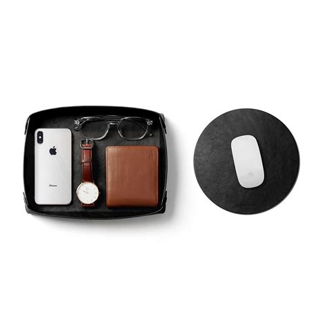 DailyObjects Vegan Leather Black Round Desk Tray Organiser|Orb Black ...