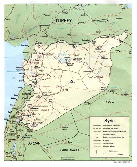 Detailed political and administrative map of Syria. Syria detailed political and administrative ...