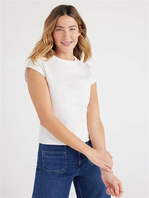 Free Assembly Women's Cap Sleeve Tee, Sizes XS-XXXL - Walmart.com