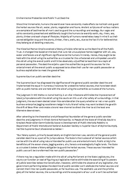 Environmental Protection And Public Trust Doctrine - Ancient scriptures ...