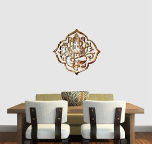 SUDARSHAN STICKER 25 cm Acrylic 3D Ganesha Acrylic Mirror Wall Sticker ...