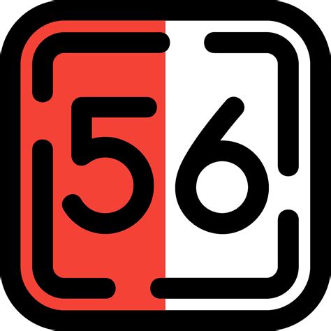Fifty Six Filled Half Cut Icon 41867270 Vector Art at Vecteezy