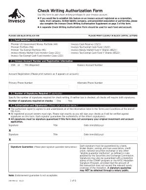 Fillable Online Check Writing Authorization Form PDF Fax Email Print ...