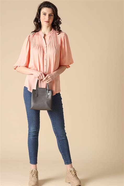 Buy Gipsy Peach Fashion Rayon Shirt - Gipsy Online