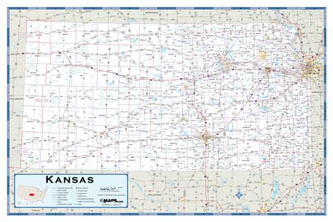 Kansas Highway Wall Map | Maps.com.com