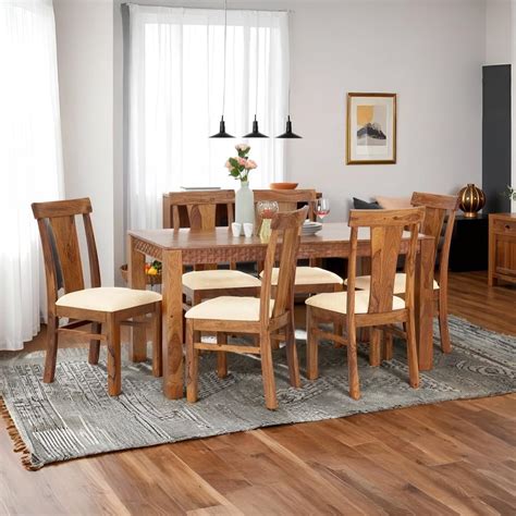 Royaloak Terence Wooden 6 Seater Dining Table Setwith Chairs| Sheesham ...