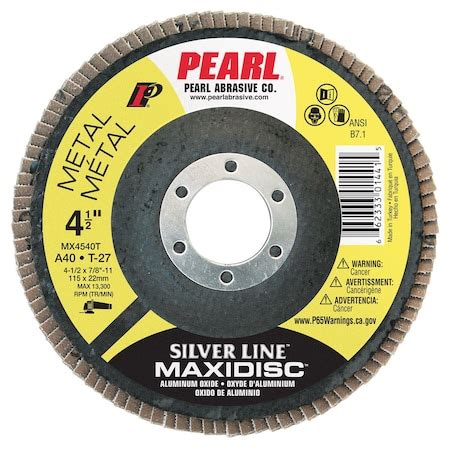 Pearl Silver Line AO Maxidisc Flap Disc 4-1/2 x 7/8 A40 T-27 MX4540T | Zoro