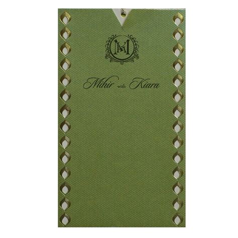 Beige Olive Green Single Invitation | King of Cards