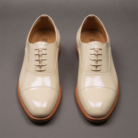 Cream Leather Woodford Balmoral Toe Cap Oxfords - Formal Shoes ...
