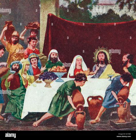 The Wedding at Cana - Jesus and Our Lady at the Wedding Feast Stock ...