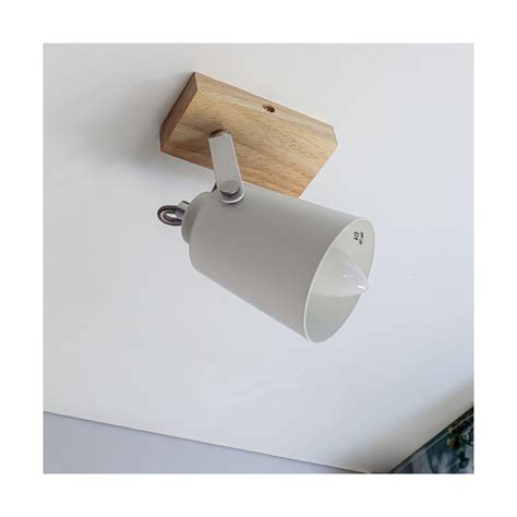 Plafón de madera Dera con un foco blancos para bombillas E14