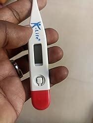 K-Life KLT-100 ABS Plastic Digital Thermometer With Storage Case, White ...