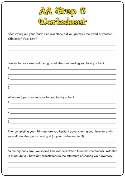 Image result for Your Recovery Tool Box Worksheet