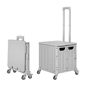 Istara Foldable Utility Cart Folding Portable Rolling Crate with ...