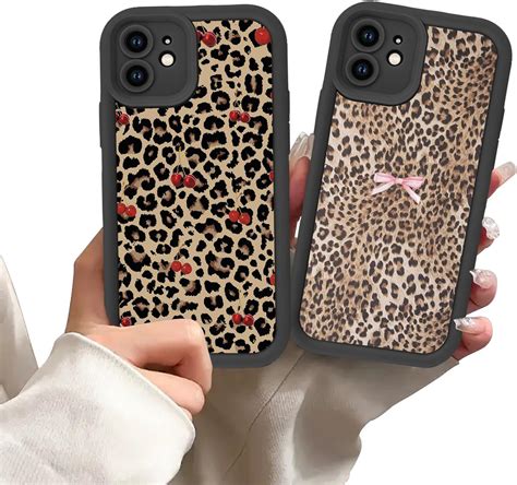 Amazon.com: Zrutru 2 Pack Cheetah Print Phone Cases for iPhone 12 ...