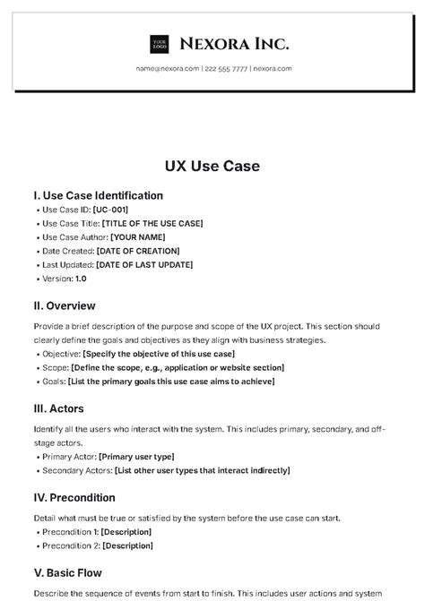 Image result for Use Case Description Template