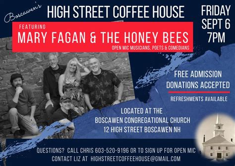 Boscawens High Street Coffee House featuring Mary Fagan & the Honey ...