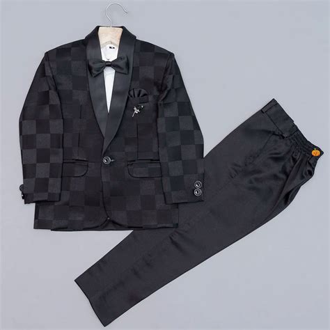 Buy Solid Checked Boys Tuxedo – Mumkins