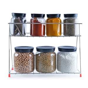 WONDERVILE Stainless Steel 2-Tier Kitchen Rack and Organizer - Spice ...