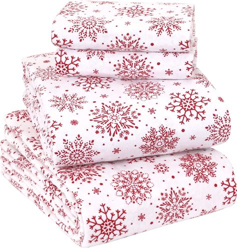 Amazon.com: Sleepdown 100% Cotton Flannel Sheets Full - Super Soft ...