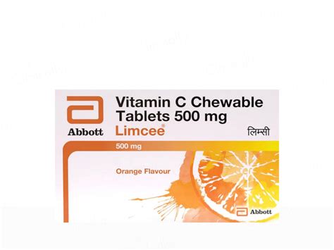 Buy Limcee Vitamin C 500mg Chewable Tablet - Orange Flavour Online at ...
