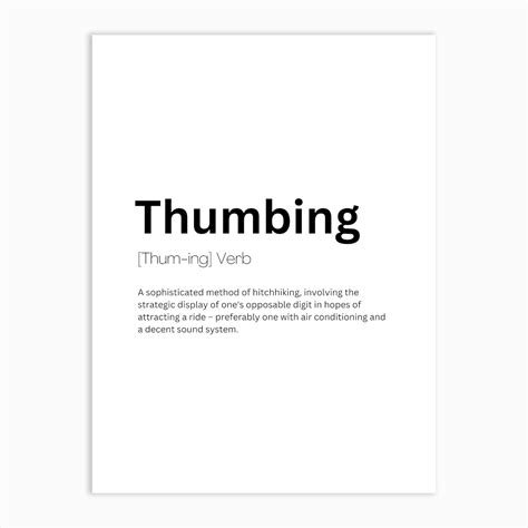 Thumbing Definition Meaning Art Print by Kaigozen - Fy