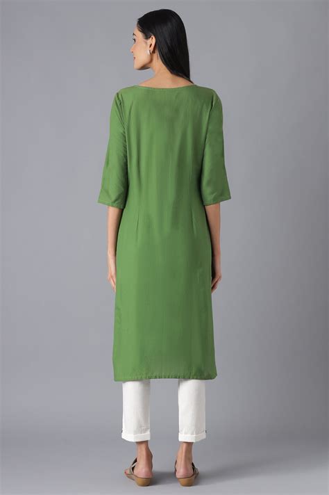 Buy Green Cotton kurta and White Trousers Set Online for Woman | Shop ...