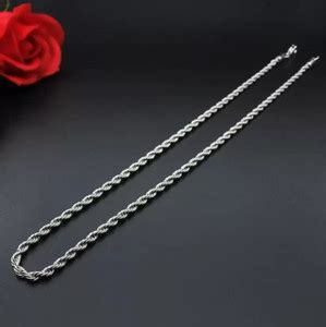 PYR JEWELS Stainless Steel Silver Rope Chain Necklace for Men and Boys ...