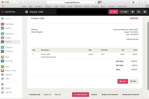 Image result for KashFlow Create Invoice