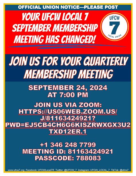 Union Meetings — UFCW Local 7