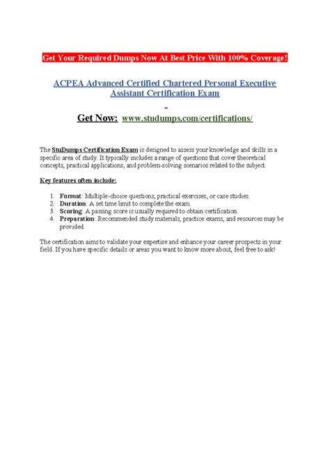 Acpea Advanced Certified Chartered Personal Executive Assistant ...