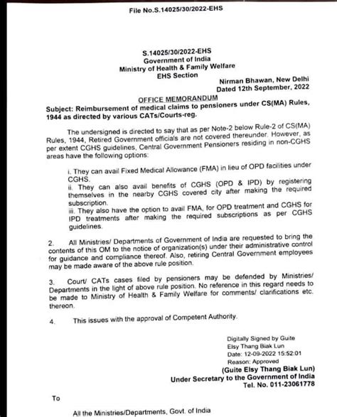 REIMBURSEMENT OF MEDICAL CLAIMS TO PENSIONERS UNDER CS (MA) RULES-1944