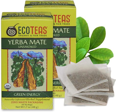 Amazon.com : ECOTEAS - Unsmoked Yerba Mate Tea Bags - Detox and Hi Caf ...
