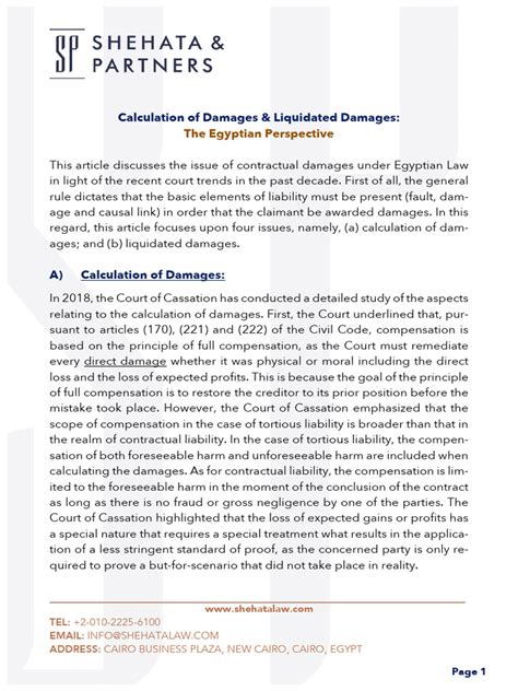 Image result for Example of Calculation of Damages