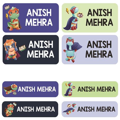 Rectangular Labels - Super Dino – Popup Kids
