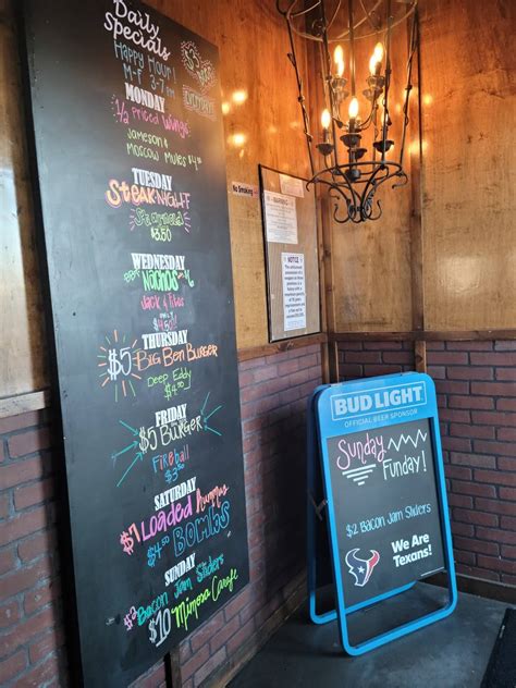 Carta del pub y bar Big Ben Tavern, Sugar Land, 636 Hwy 6 Suite 1000