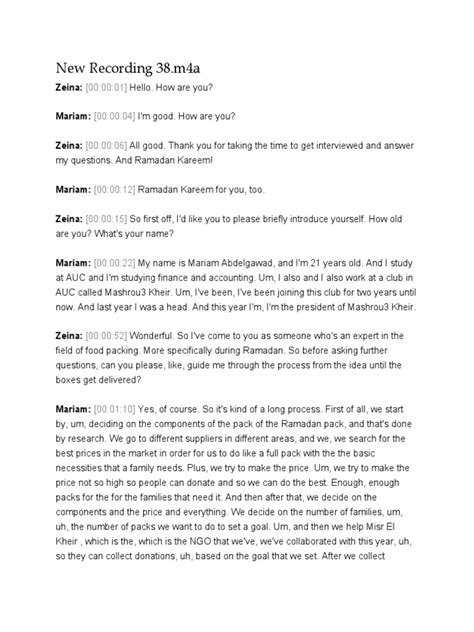 Image result for Transcript Audio Sample PDF