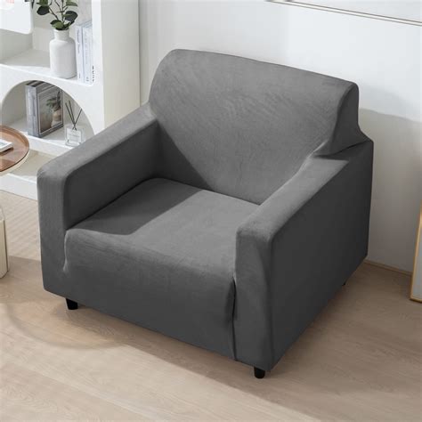 HOKIPO 200 GSM Premium Velvet Sofa Cover 1 Seater Fully Covered, Dark ...